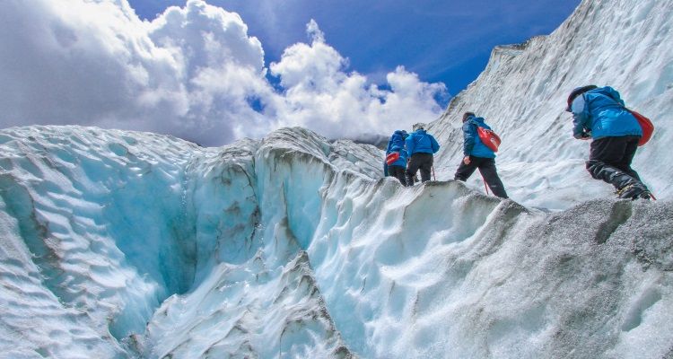 Eisklettern auf dem Franz Josef Getscher