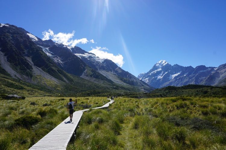 Tim auf dem Hooker Valley Track im Mount Cook National Park