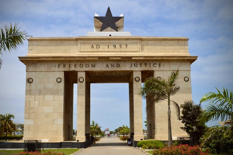 Black Star Gate in Accra – das nationale Symbol für Ghanas Unabhängigkeit