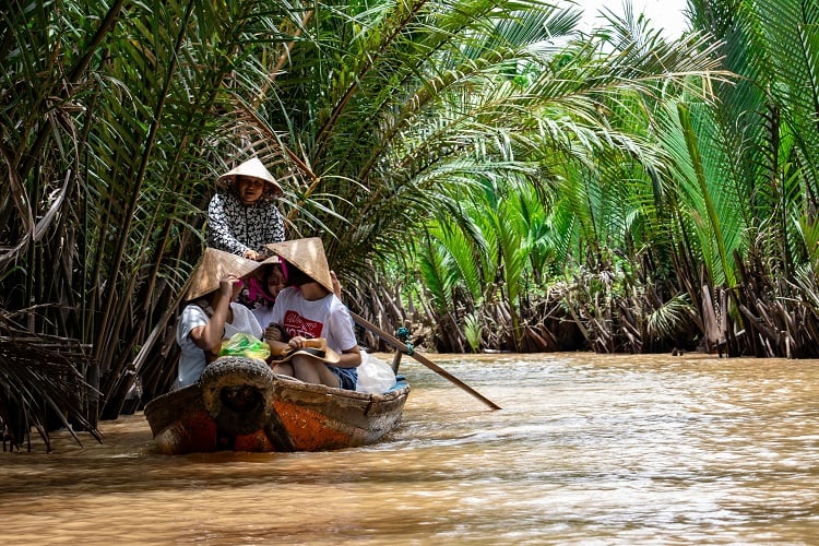 Bootsfahrt auf dem Mekongdelta in Vietnam