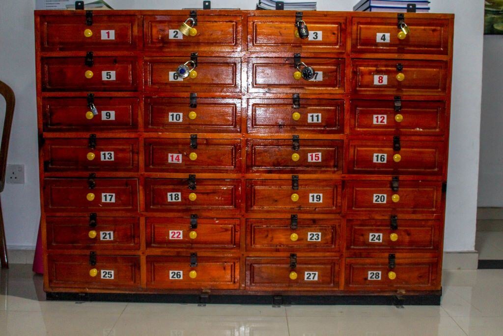 Freiwilligenprojekt in Sri Lanka: Schließfächer in der Unterkunft in Kandy.