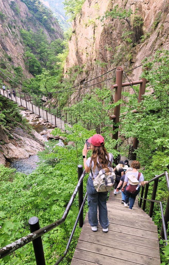 Person im Seoraksan National Park bei einer Wanderung während des Adventure Trips in Südkorea mit AIFS
